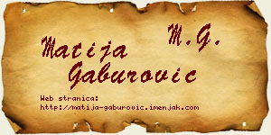 Matija Gaburović vizit kartica